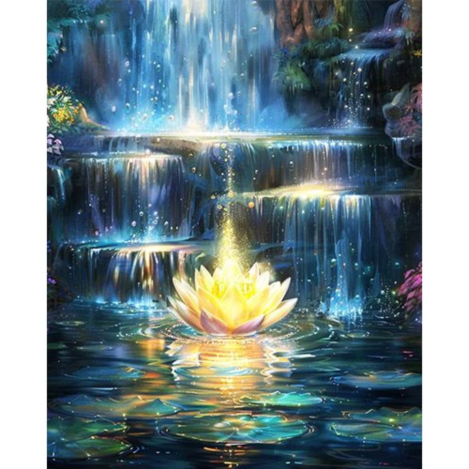 Wallpaper Art And Craft - RUOPOTY Golden Lotus Diamond Painting Kits