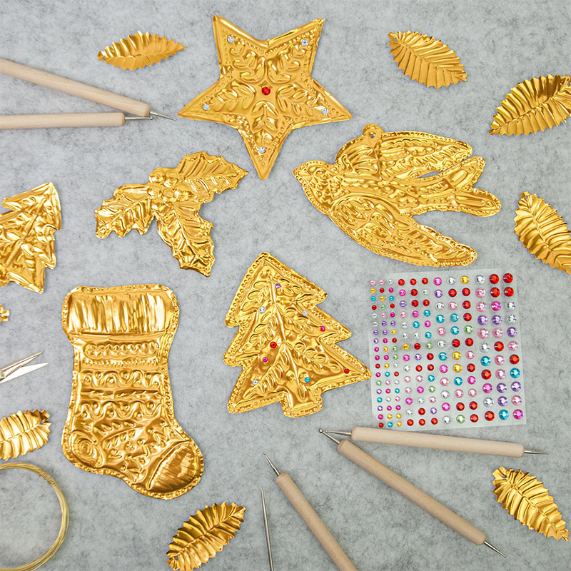 Art Craft Paper - DIY Gold Foil Art Relief Christmas
