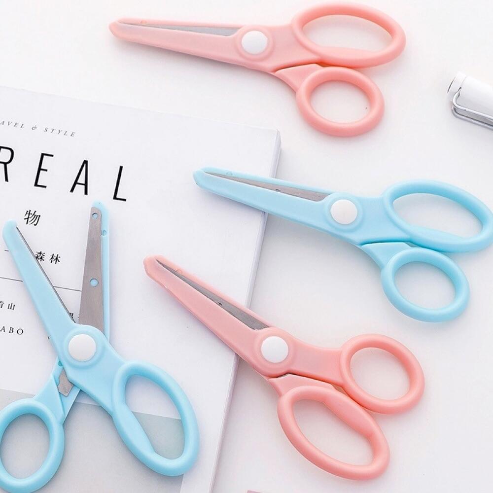 Art Craft Using Paper - Colored Small Child Safety Scissors, Round