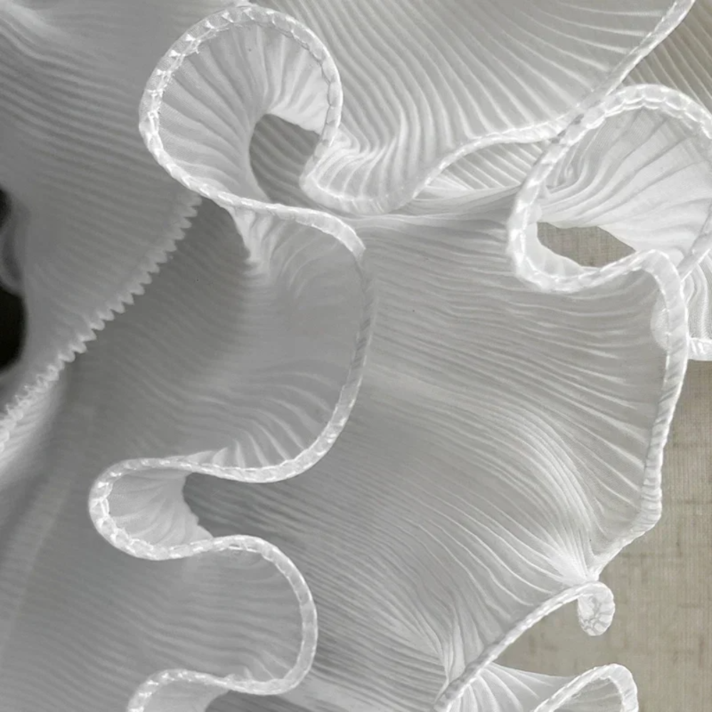 Art Craft Upholstery - Mist Lace Fabric Pleated Texture Skirt