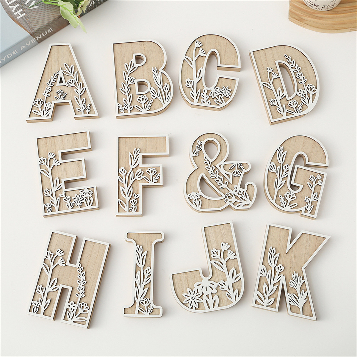 Art Craft Names - 1Pcs Raw Wood White Engrave 26