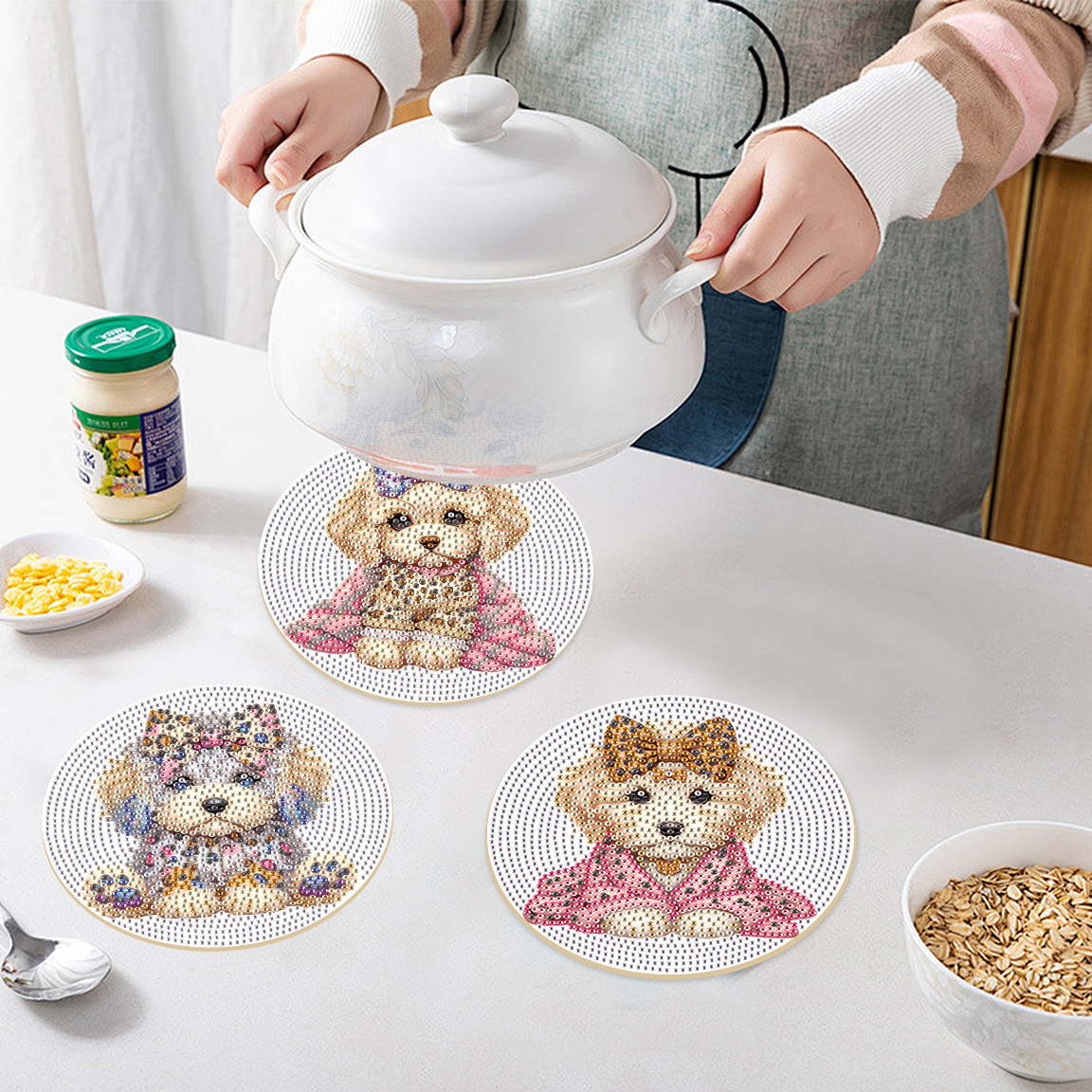 Art Craft Table - 3Pcs Diamond Art Painting Placemat kits,Cute