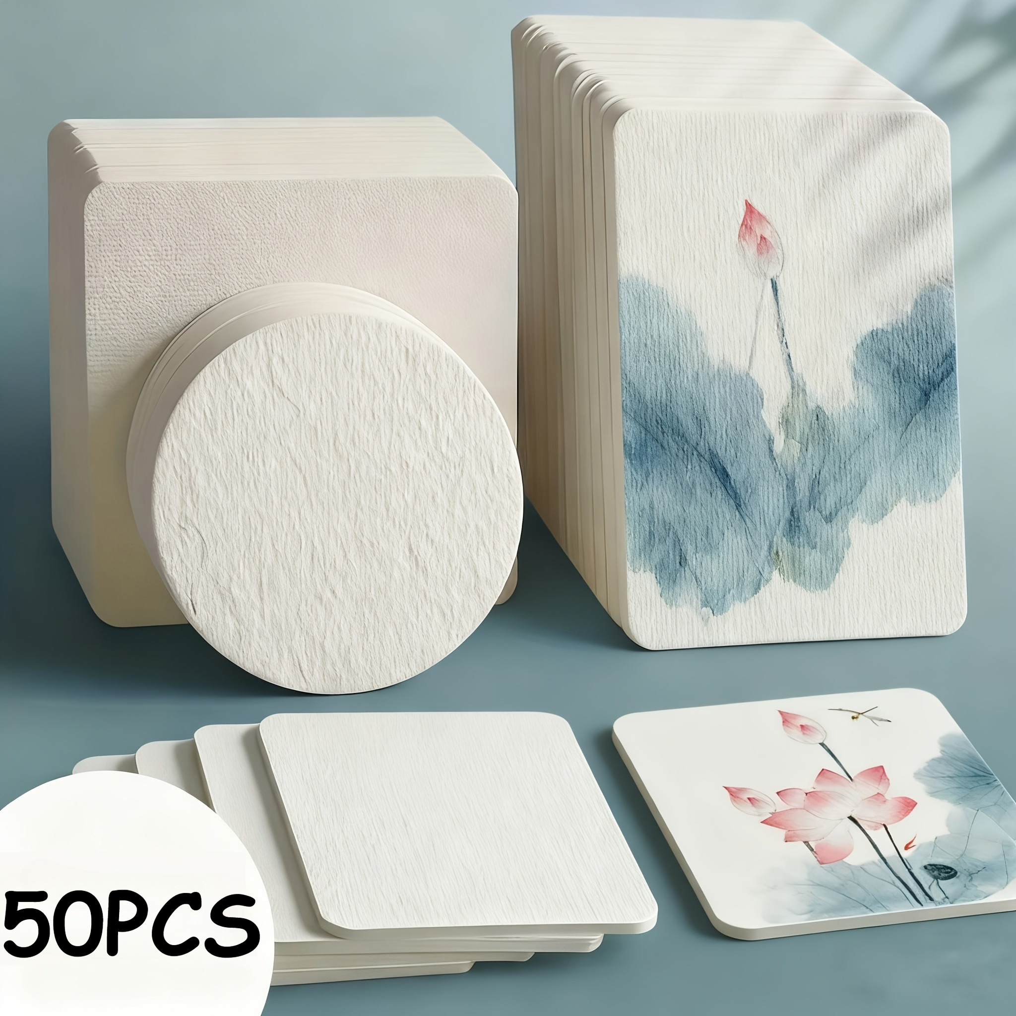 Art Craft Using Paper - 50PCS Premium Watercolor Paper, Dual-Use Art