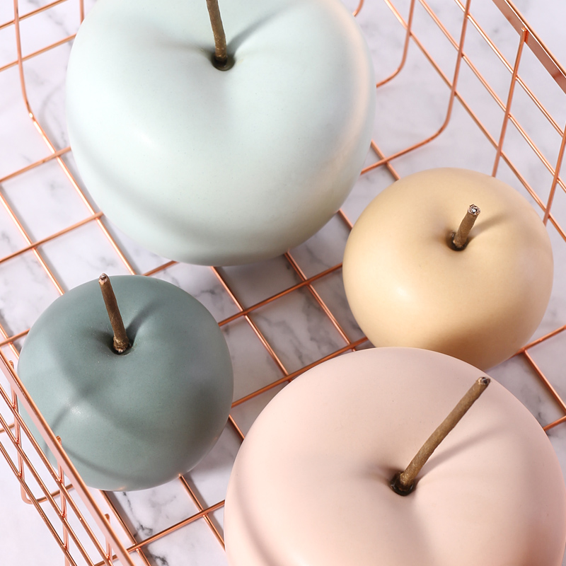 Art Craft Christmas Ideas - Miniature Ceramic Apple Ornaments Fruit Figurines