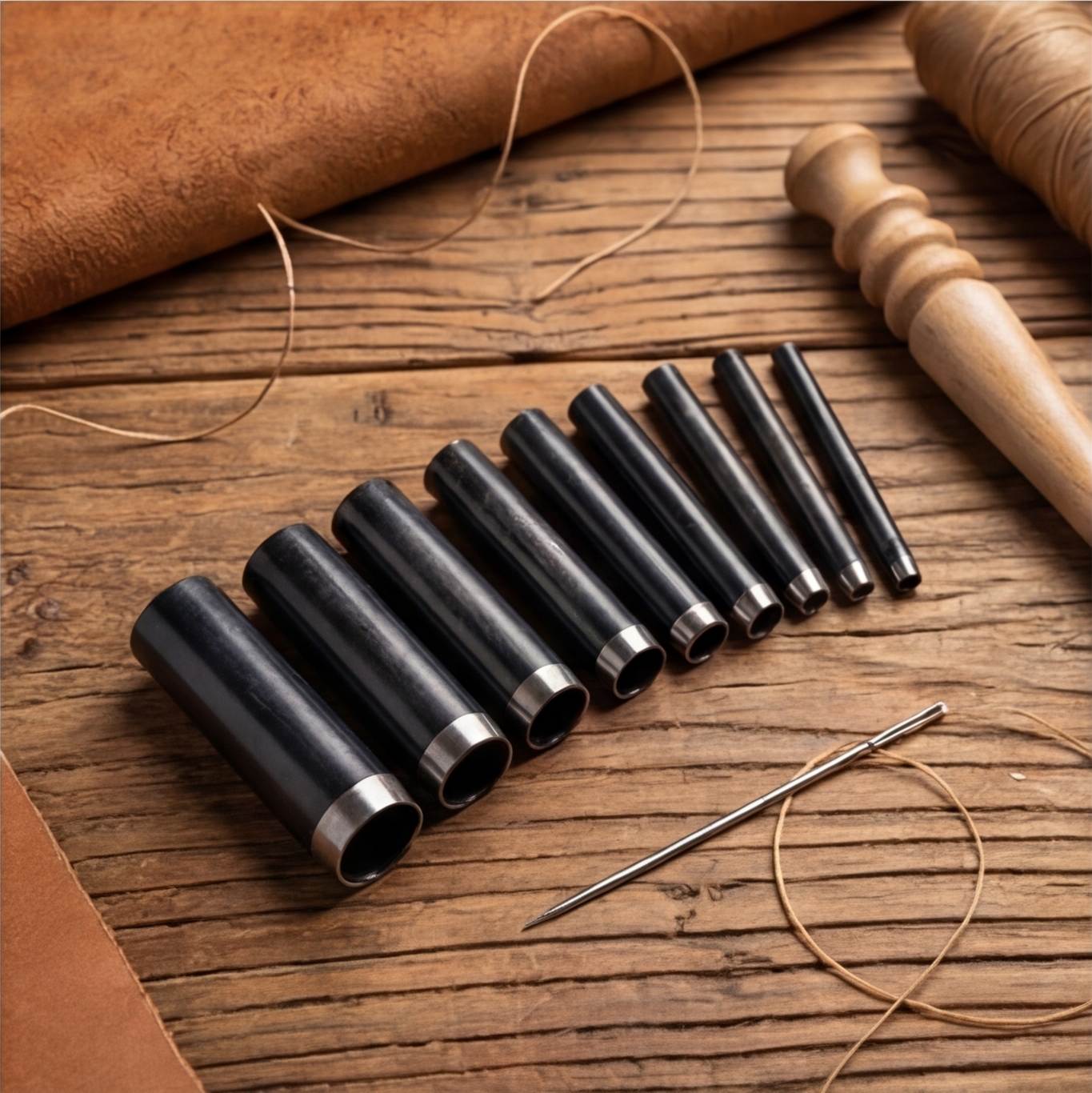 Leather Tooling Kit - A49 DIY Leatherworking round Chisel Set