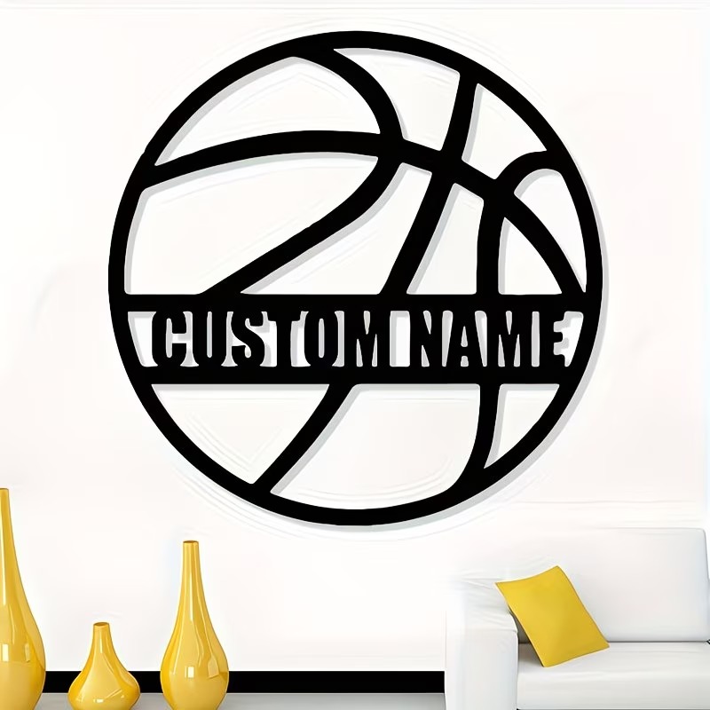 Art Craft Names - Custom Name Metal Basketball Sign, Iron