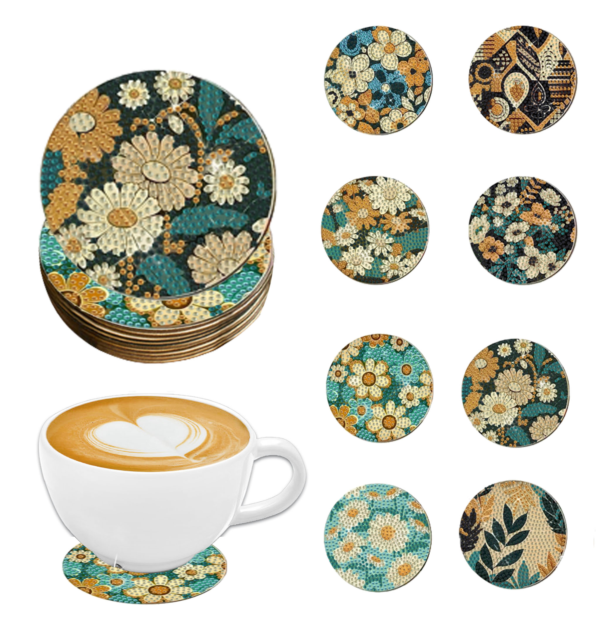 Art Craft Flower - 8 pieces DIY diamond Painting art
