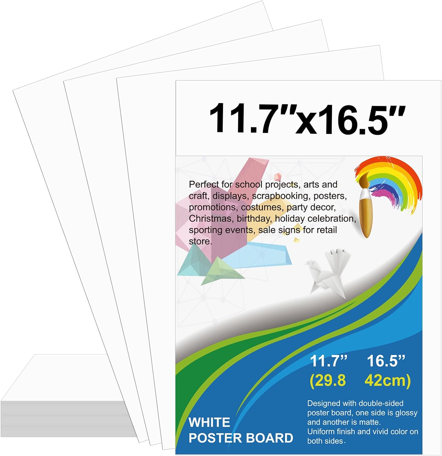 Art Craft Paper - 25 Pack White Poster Board 11.7x16.5