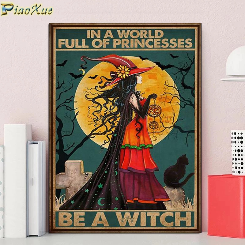 Witch And Cats 5D Diy Diamond  - مراجعة Wallpaper Art And Craft وسعره