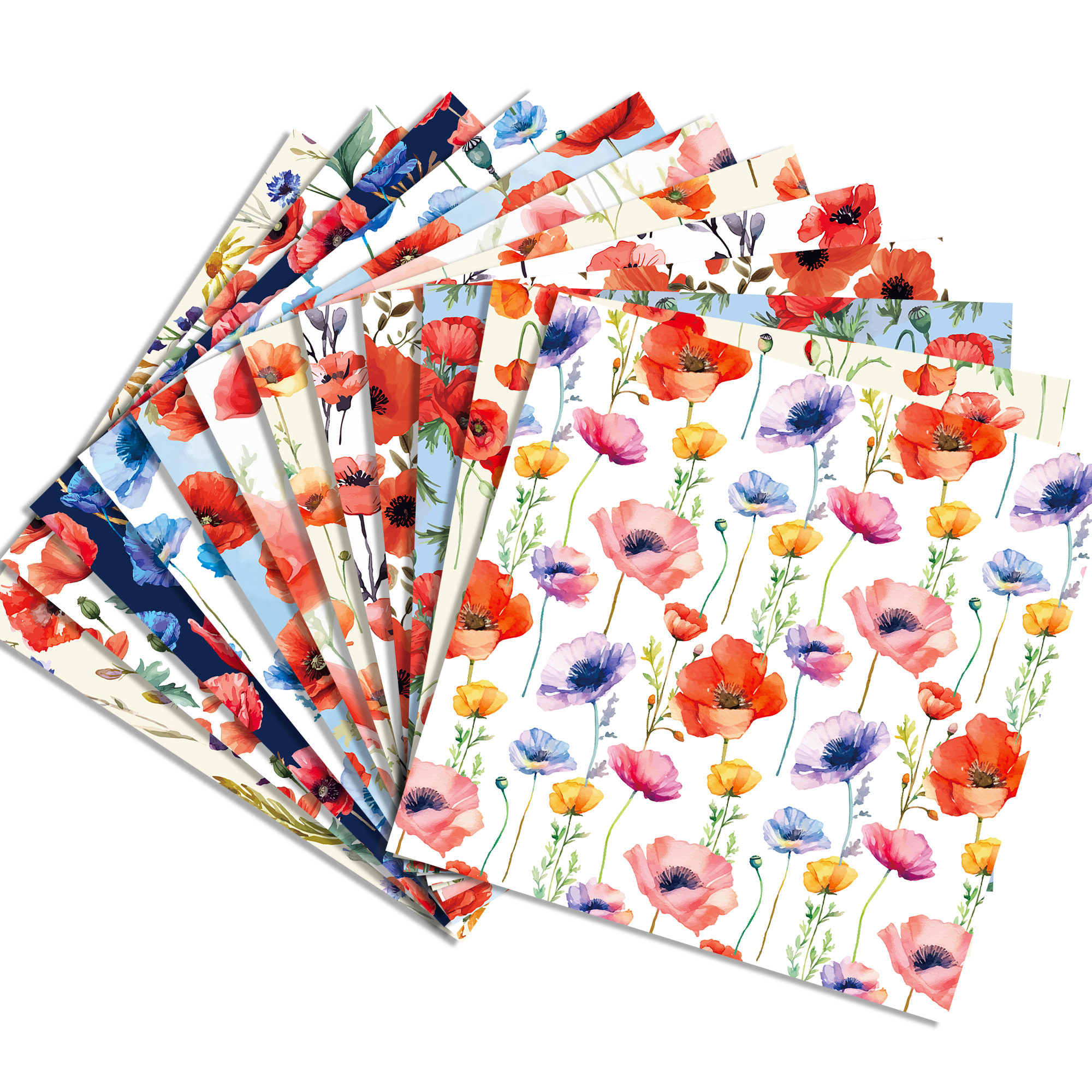 24pcs 30*30cm Poppy Red Flower - مراجعة Art Craft Paper وسعره