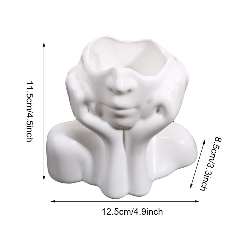 1Pc Cute Face Shaped Makeup Br - مراجعة Art Craft Vase وسعره
