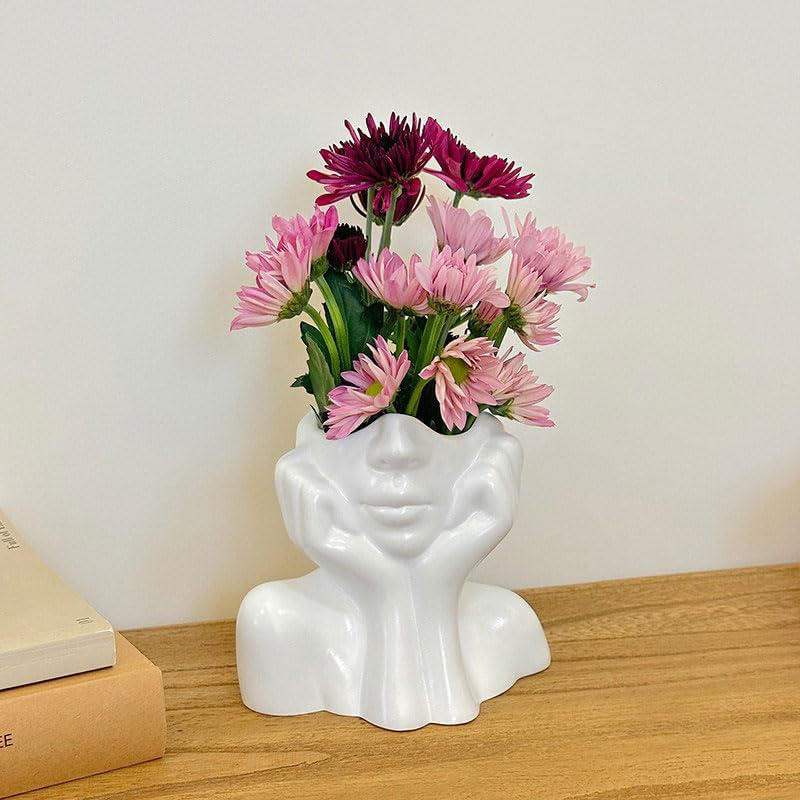 1Pc Cute Face Shaped Makeup Br - مراجعة Art Craft Vase وسعره