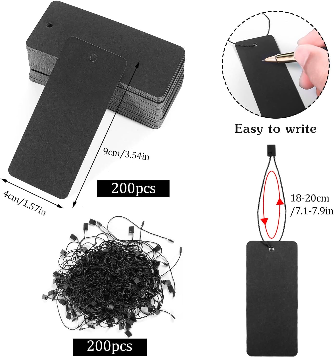 200 Black Paper Clothing Tags  - مراجعة Art Craft Paper وسعره