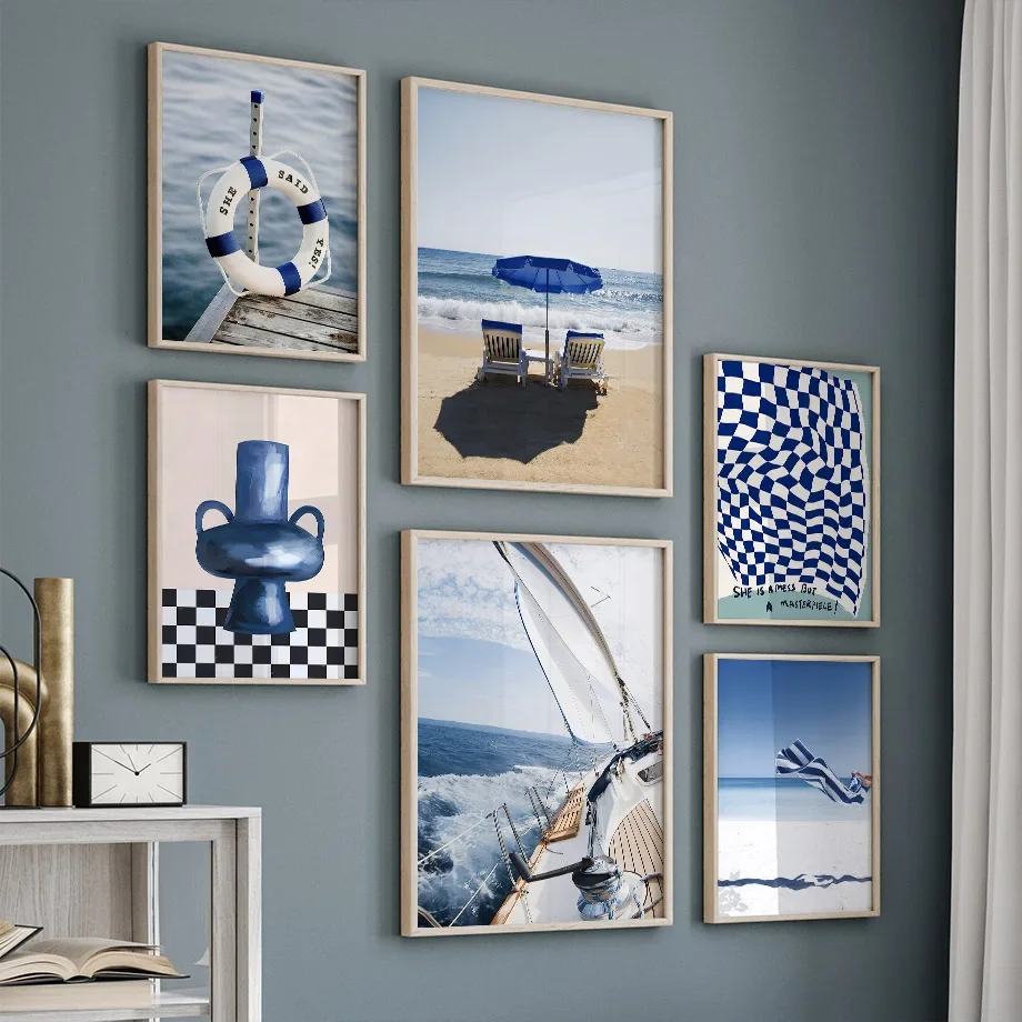 Blue Sea Sunshine Beach White  - مراجعة Art Craft Vase وسعره
