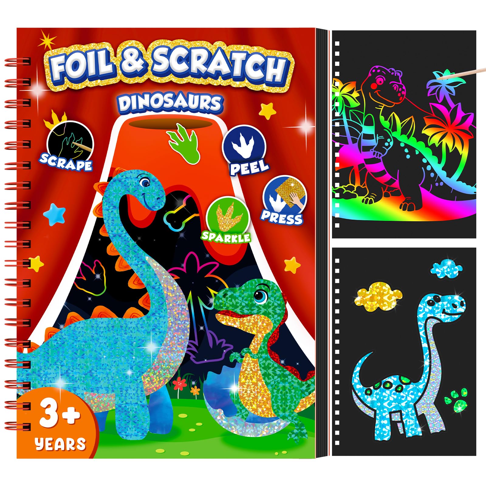 Dinosaur Scratch Art Book for  - مراجعة Art Craft Activities وسعره
