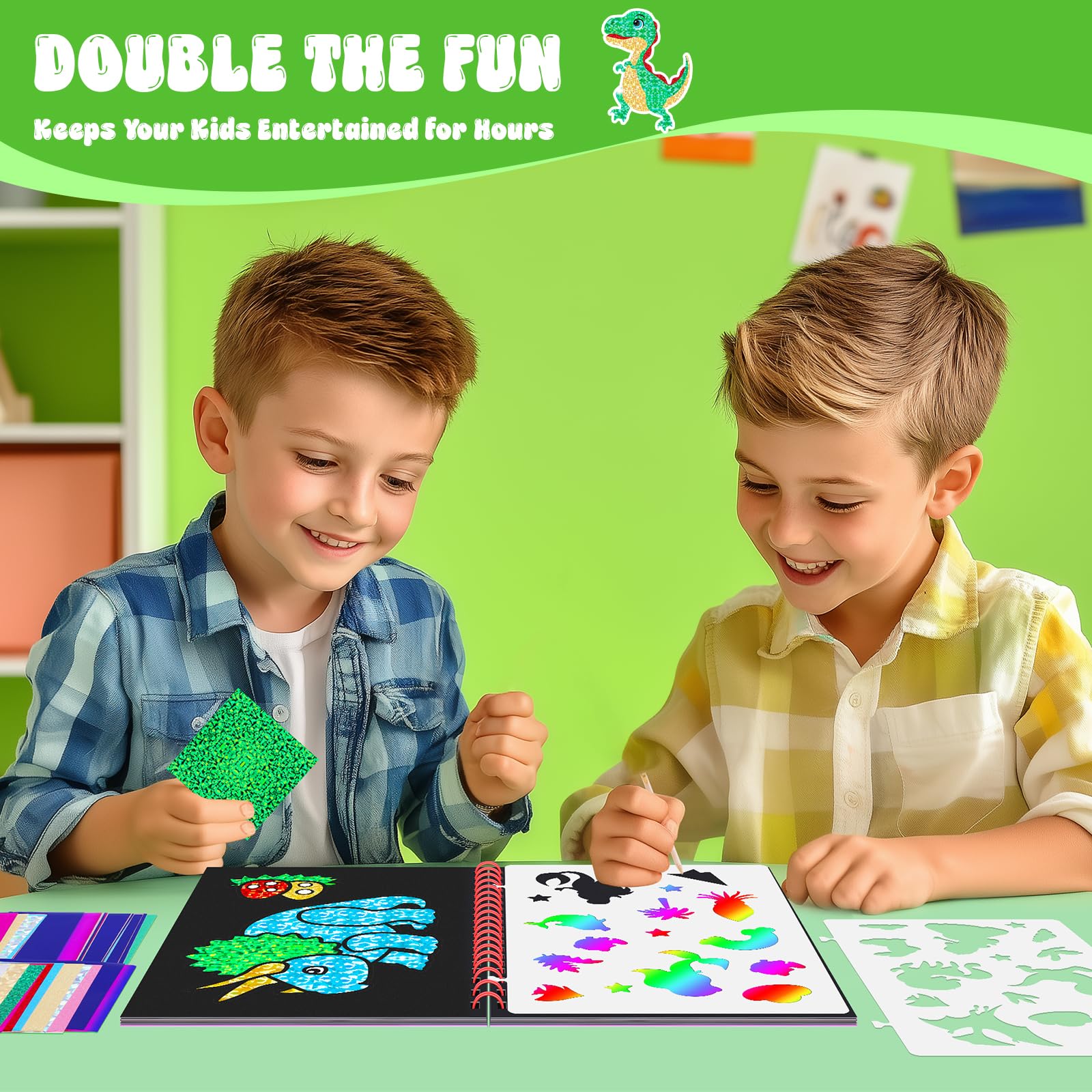 Dinosaur Scratch Art Book for  - مراجعة Art Craft Activities وسعره