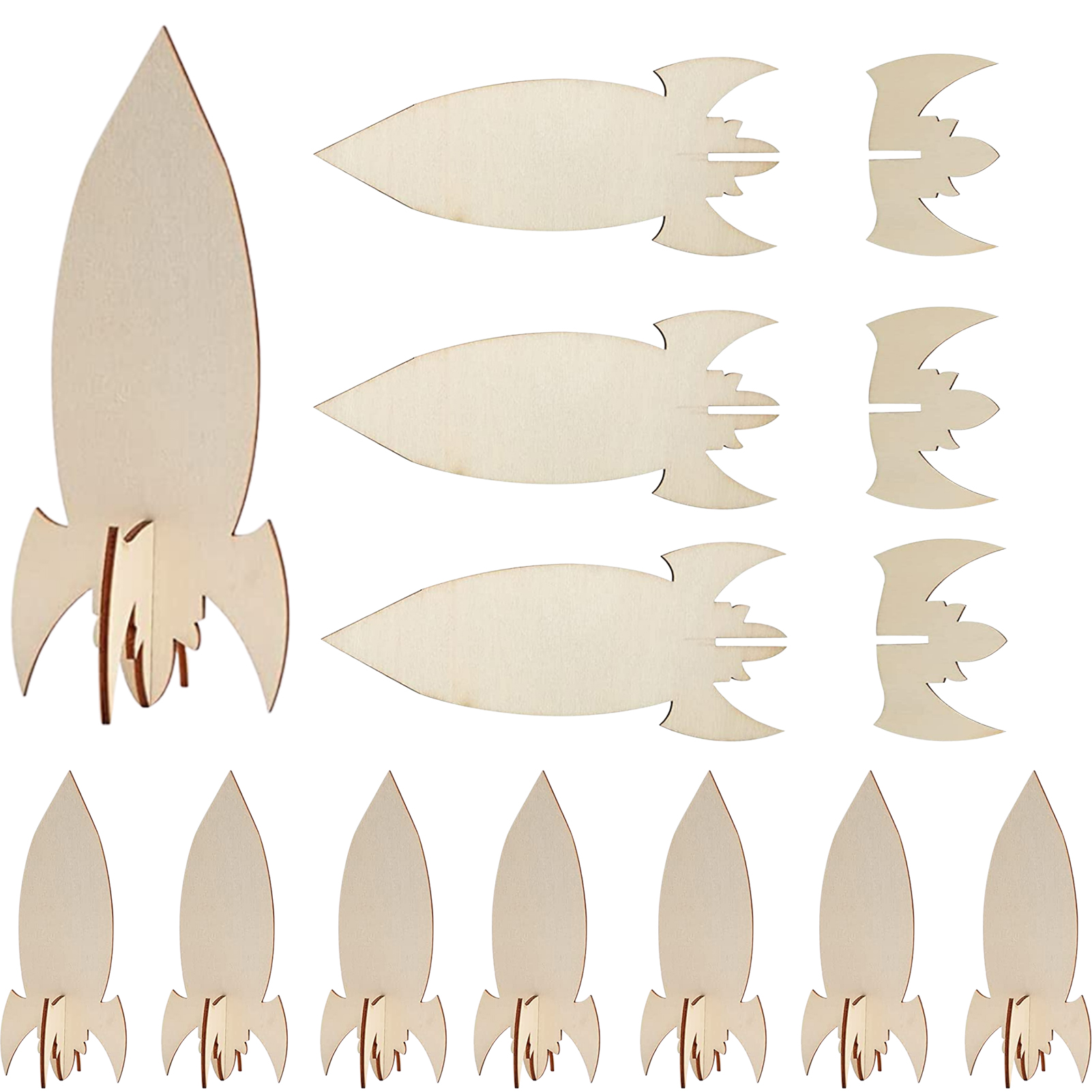 5PCS/10PCS wooden rockets DIY  - مراجعة Art And Craft Rocket وسعره