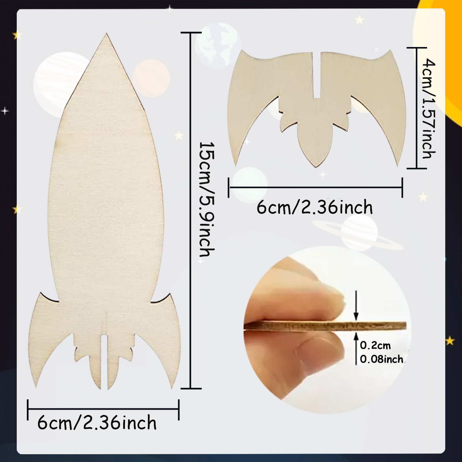 5PCS/10PCS wooden rockets DIY  - مراجعة Art And Craft Rocket وسعره