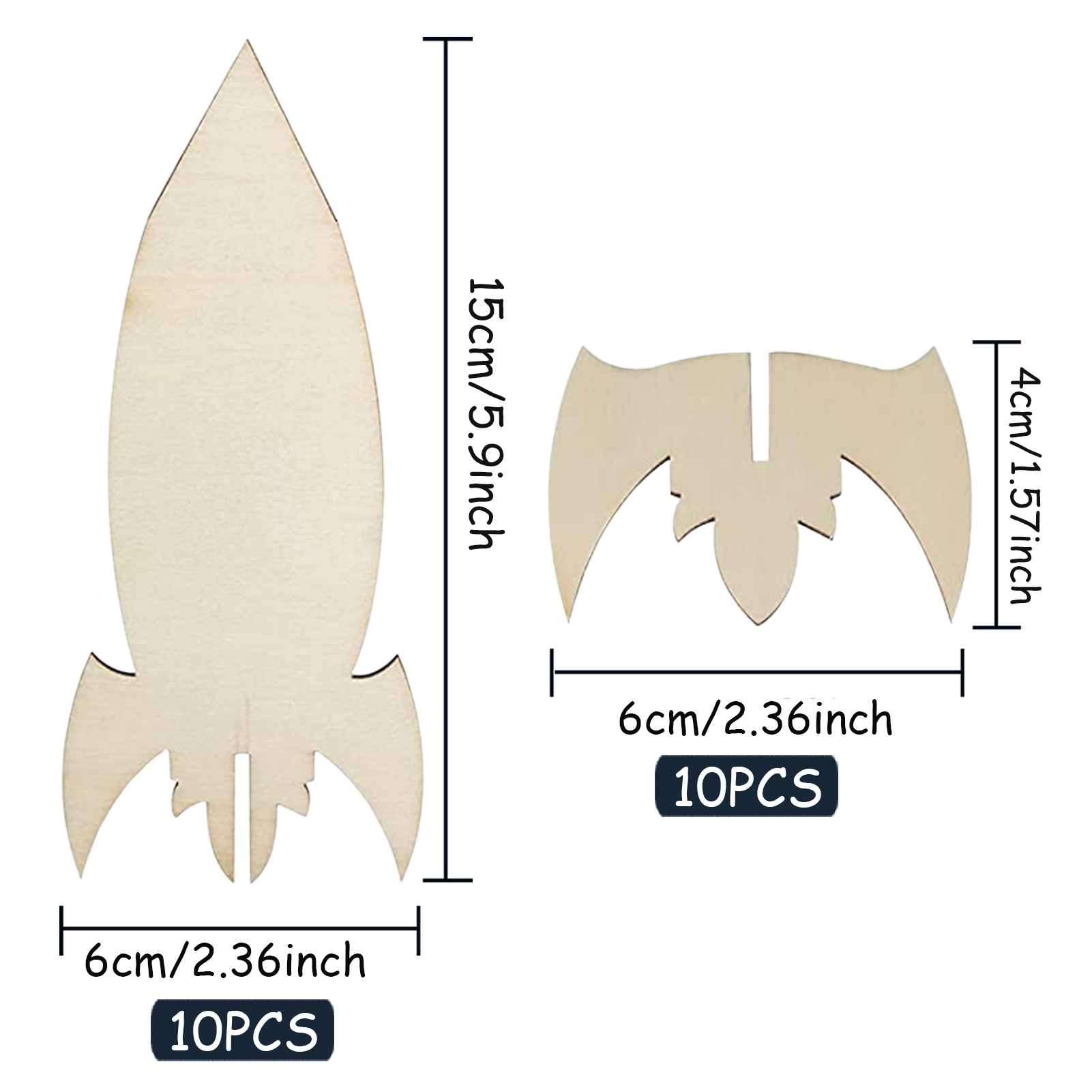 5PCS/10PCS wooden rockets DIY  - مراجعة Art And Craft Rocket وسعره