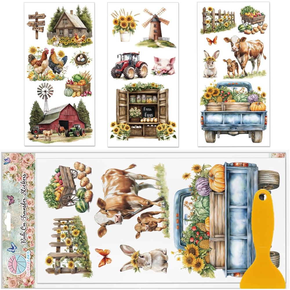 3 Sheets Farm House Furniture  - مراجعة Wallpaper Art And Craft وسعره