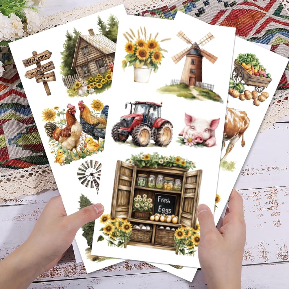 3 Sheets Farm House Furniture  - مراجعة Wallpaper Art And Craft وسعره