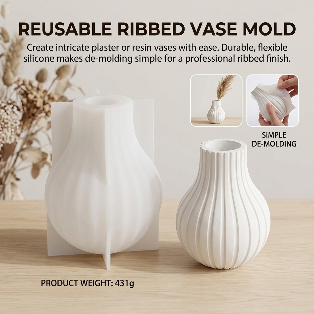 Silicone Vase Mold with Stripe - مراجعة Art Craft Vase وسعره