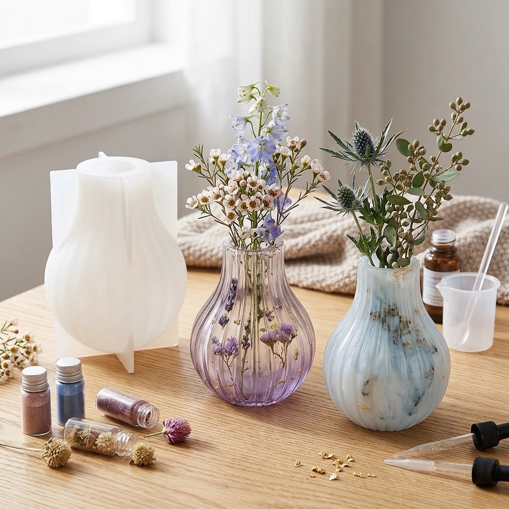 Silicone Vase Mold with Stripe - مراجعة Art Craft Vase وسعره
