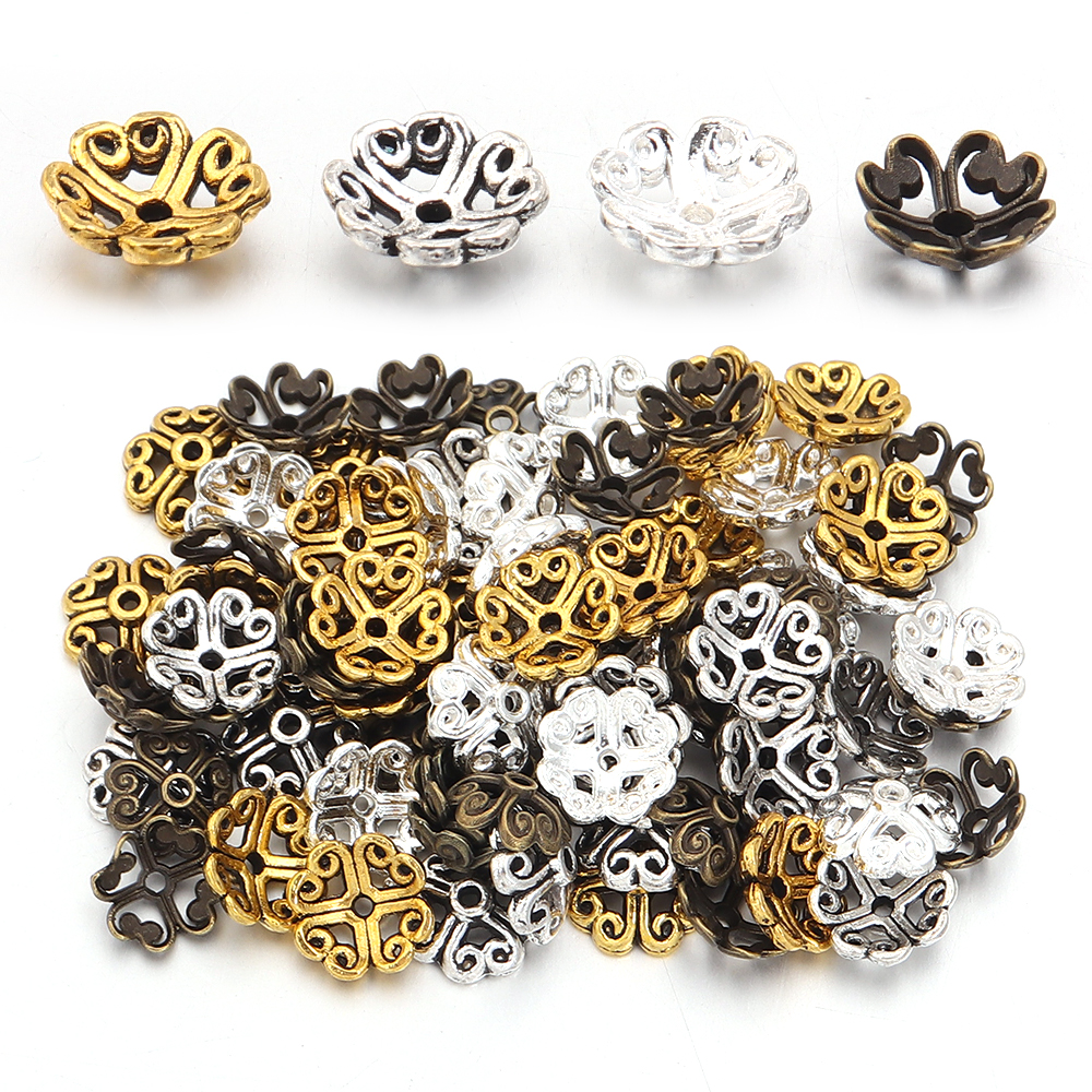 100pcs/lot Antique Silver Colo - مراجعة Art Craft Flower وسعره