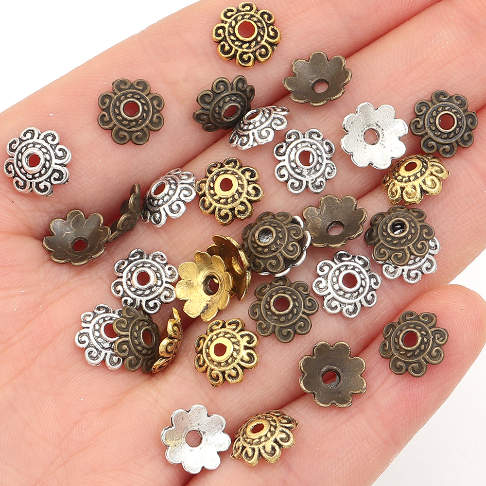 100pcs/lot Antique Silver Colo - مراجعة Art Craft Flower وسعره