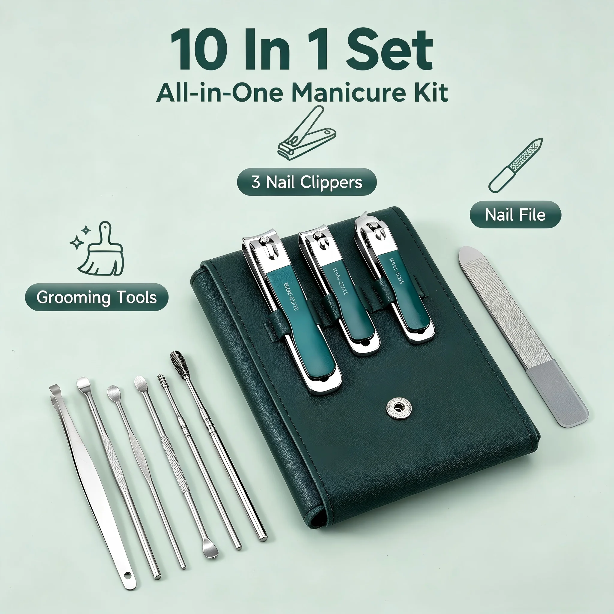 10Pcs Manicure Pedicure Set Na - مراجعة Leather Tooling Kit وسعره