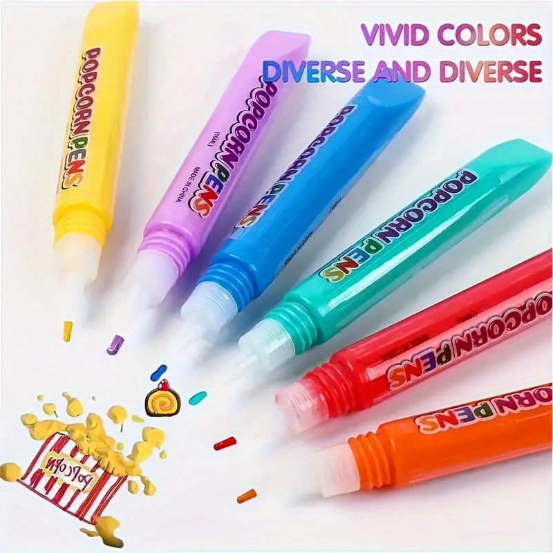 6pcs Puffy Popcorn Art Pens, 3 - مراجعة Art Craft Activities وسعره