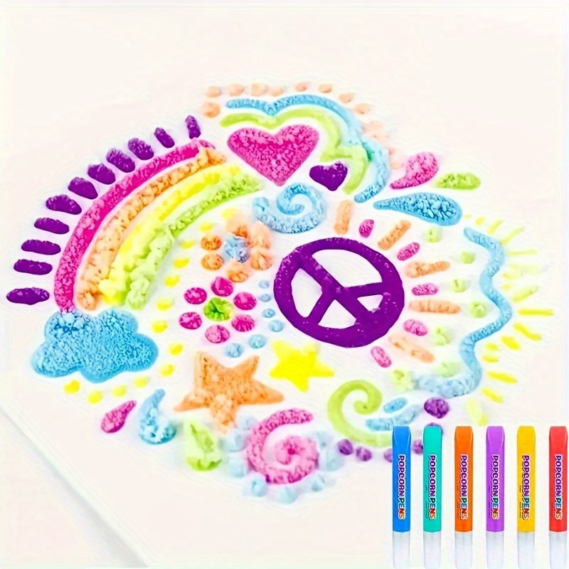 6pcs Puffy Popcorn Art Pens, 3 - مراجعة Art Craft Activities وسعره