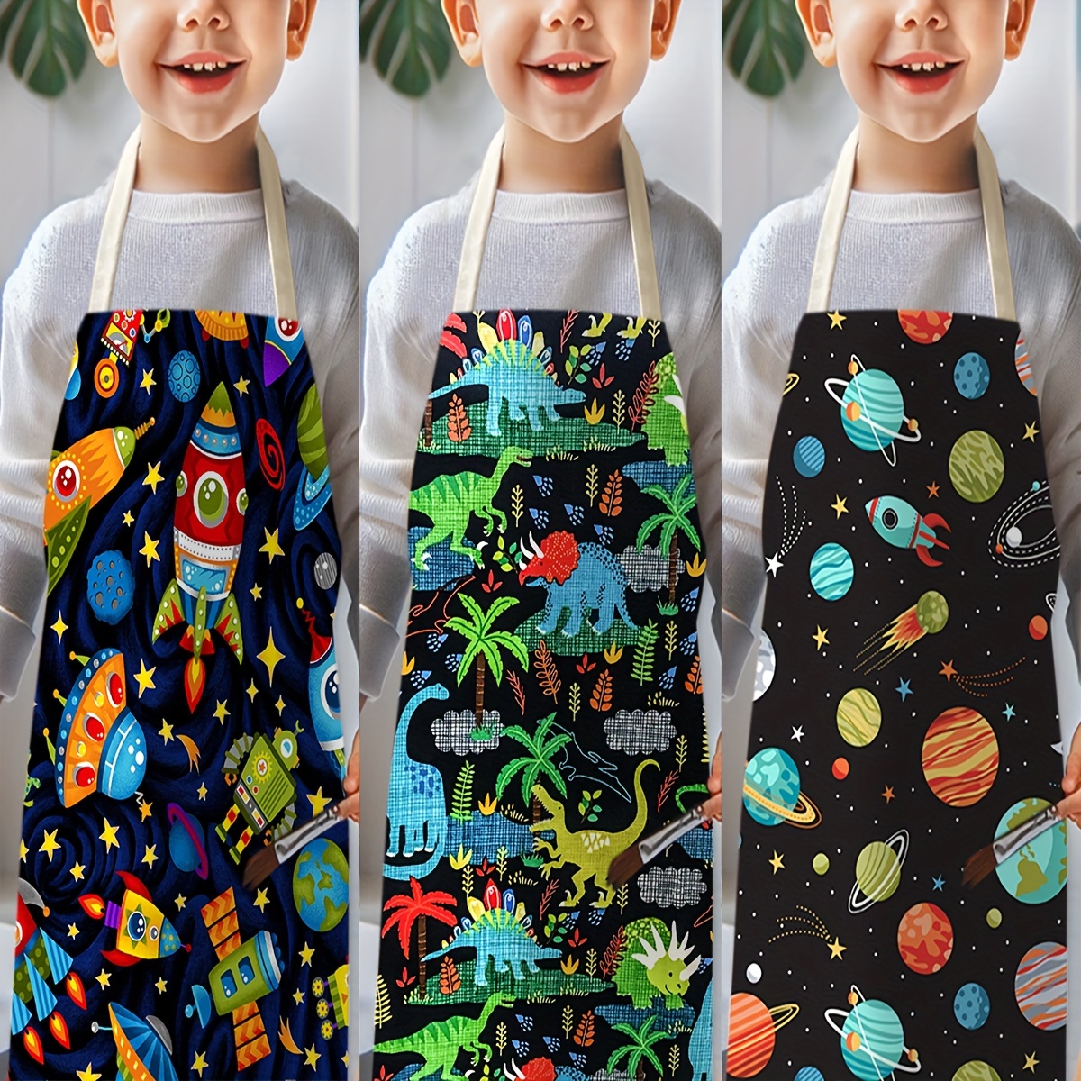 1pc Kids Apron Space Theme Roc - مراجعة Art And Craft Rocket وسعره