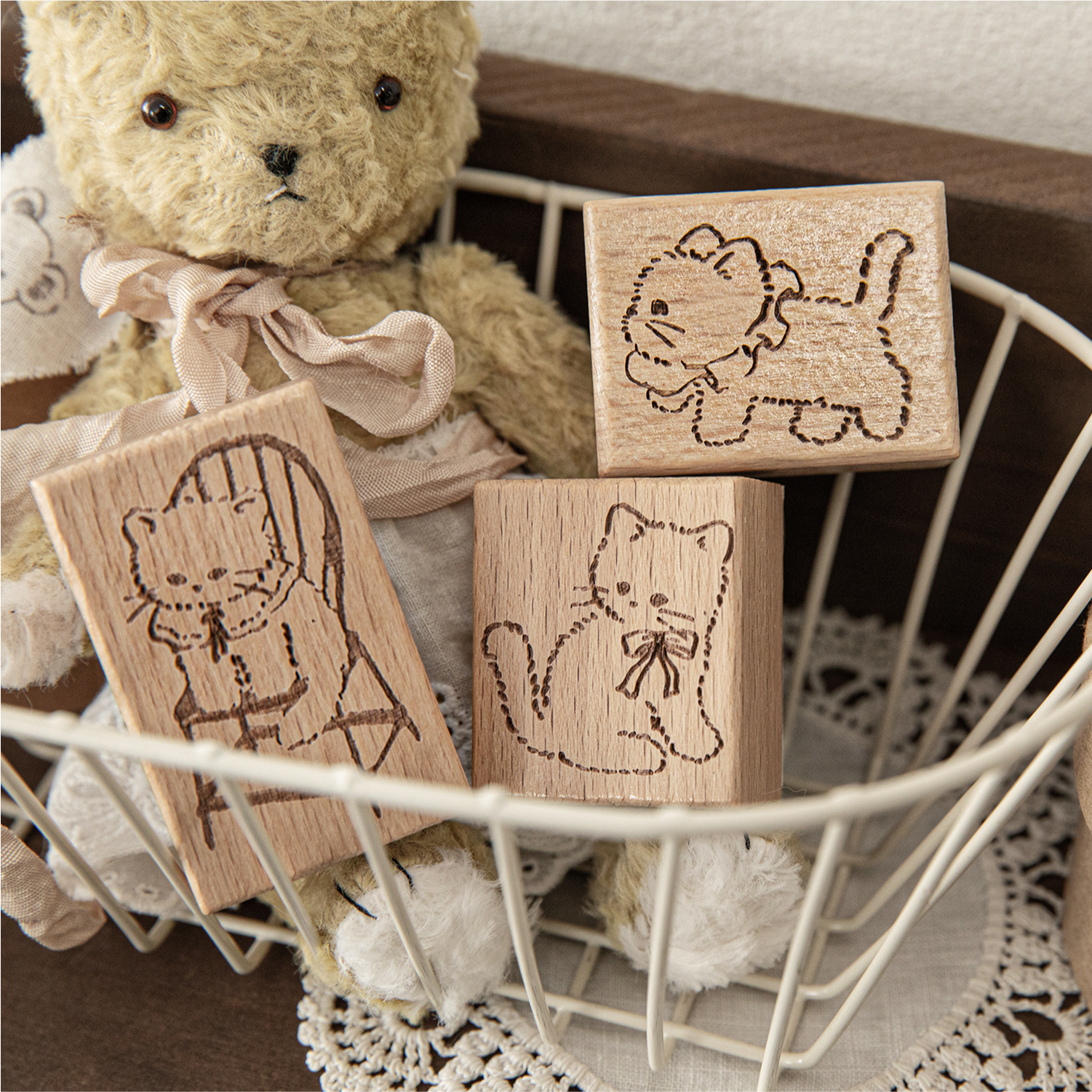 Cartoon Cute Cat Wood Stamp fo - مراجعة Art Craft Activities وسعره