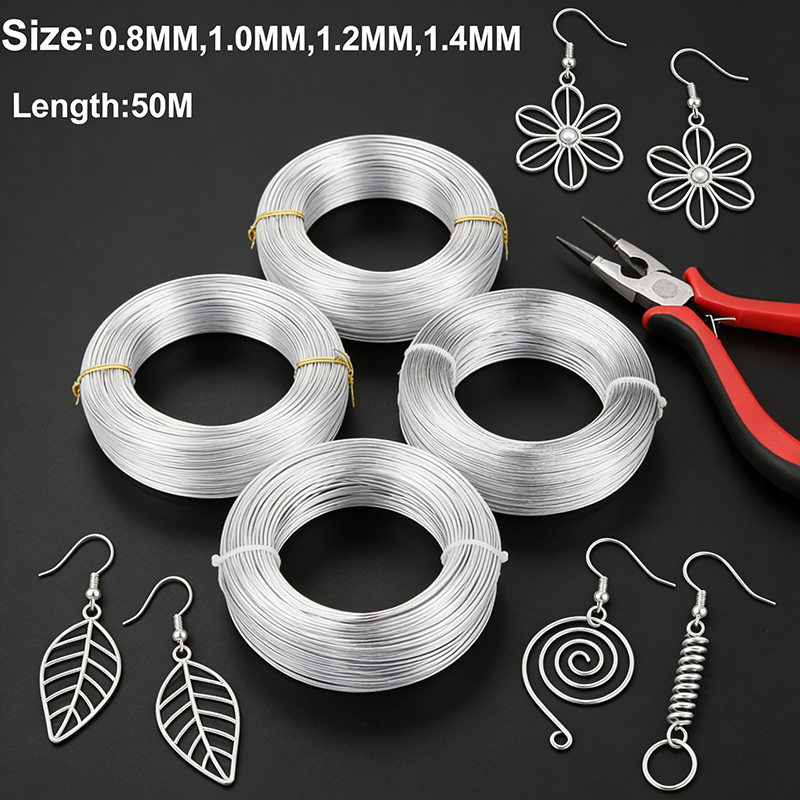 Silver Aluminum Wire 0.8mm-1.4 - مراجعة Art Craft Wire وسعره