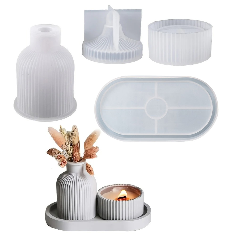 4pcs Silicone Molds Oval Tray  - مراجعة Art Craft Vase وسعره