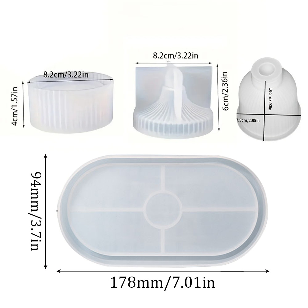 4pcs Silicone Molds Oval Tray  - مراجعة Art Craft Vase وسعره