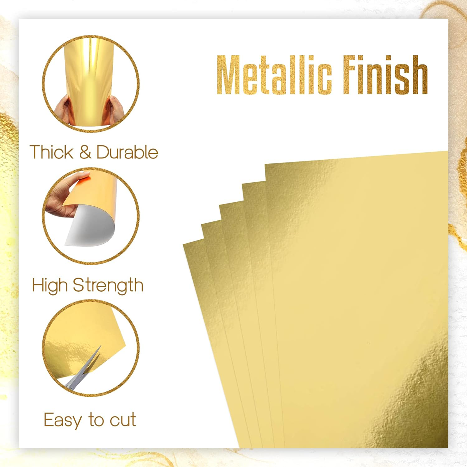 10 Sheets A4 Size Metallic Gol - مراجعة Art Craft Paper وسعره