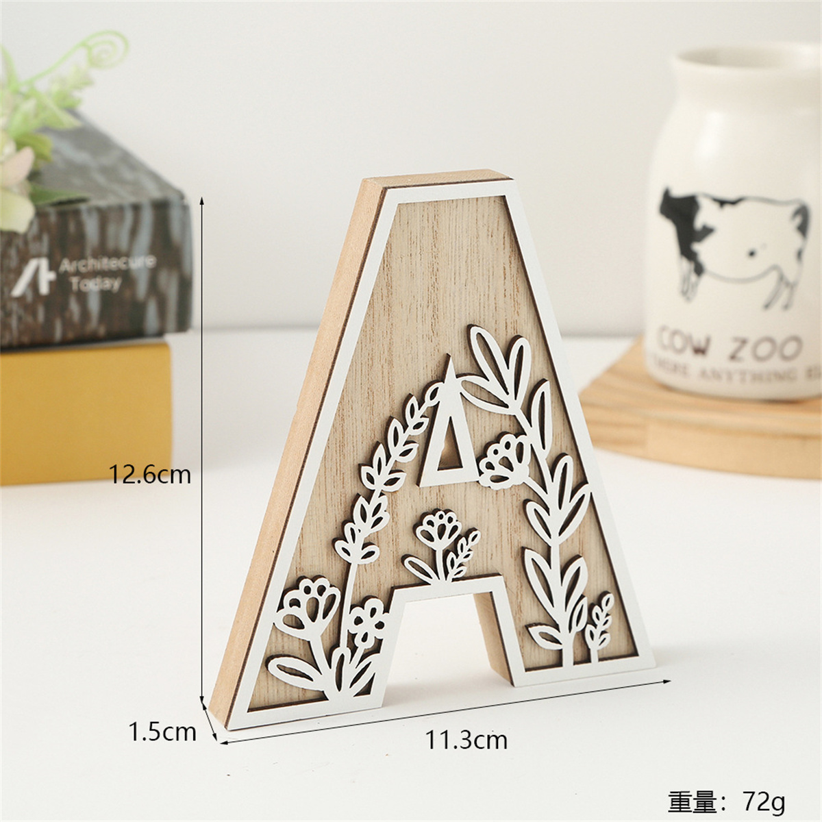 1Pcs Raw Wood White Engrave 26 - مراجعة Art Craft Names وسعره