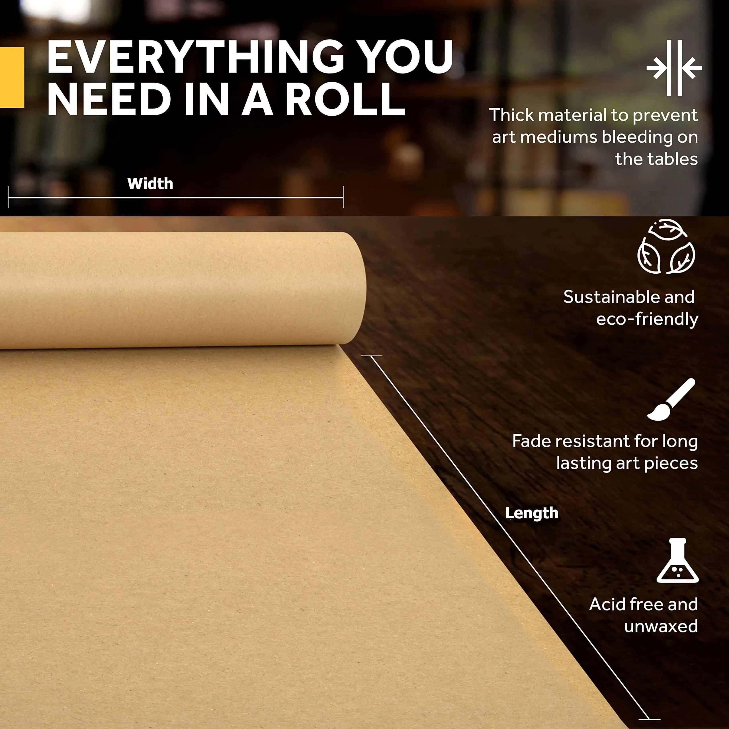 Kraft Paper Brown Ideal for Gi - مراجعة Wallpaper Art And Craft وسعره