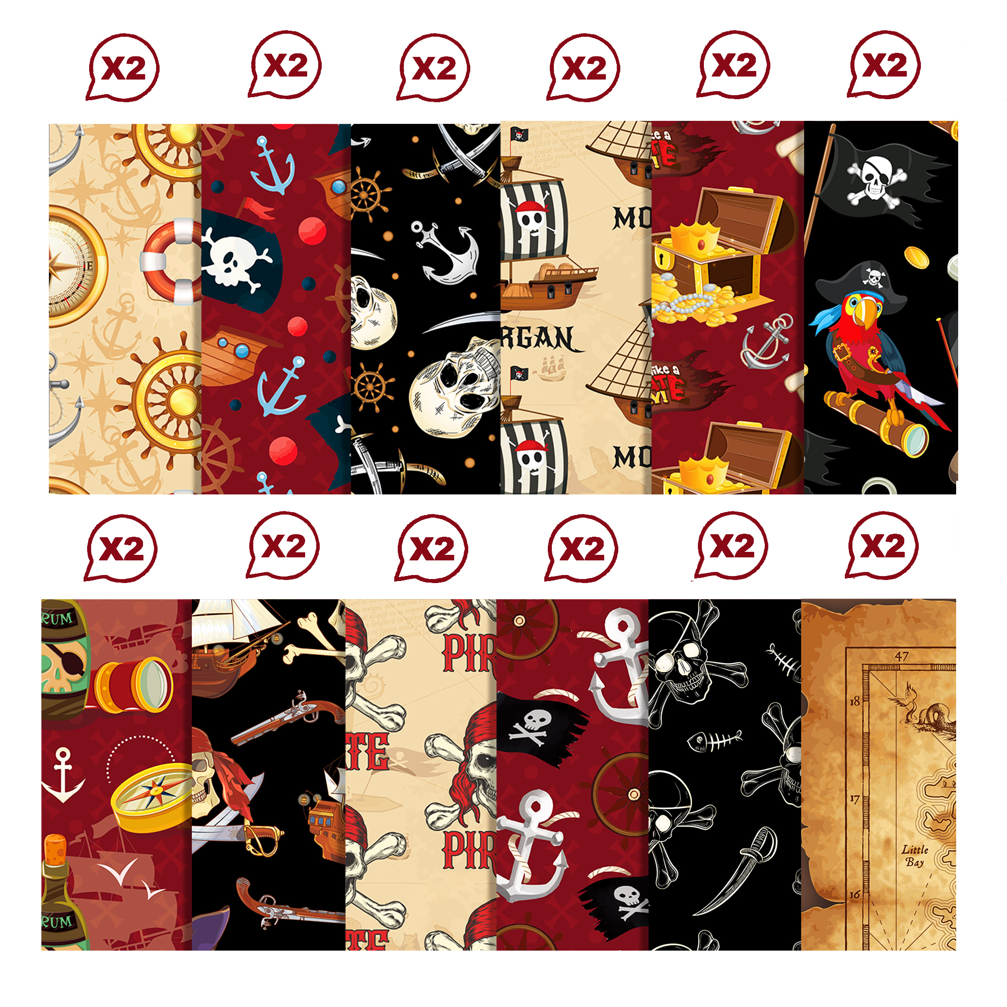 24pcs European Pirate Theme DI - مراجعة Art Craft Paper وسعره