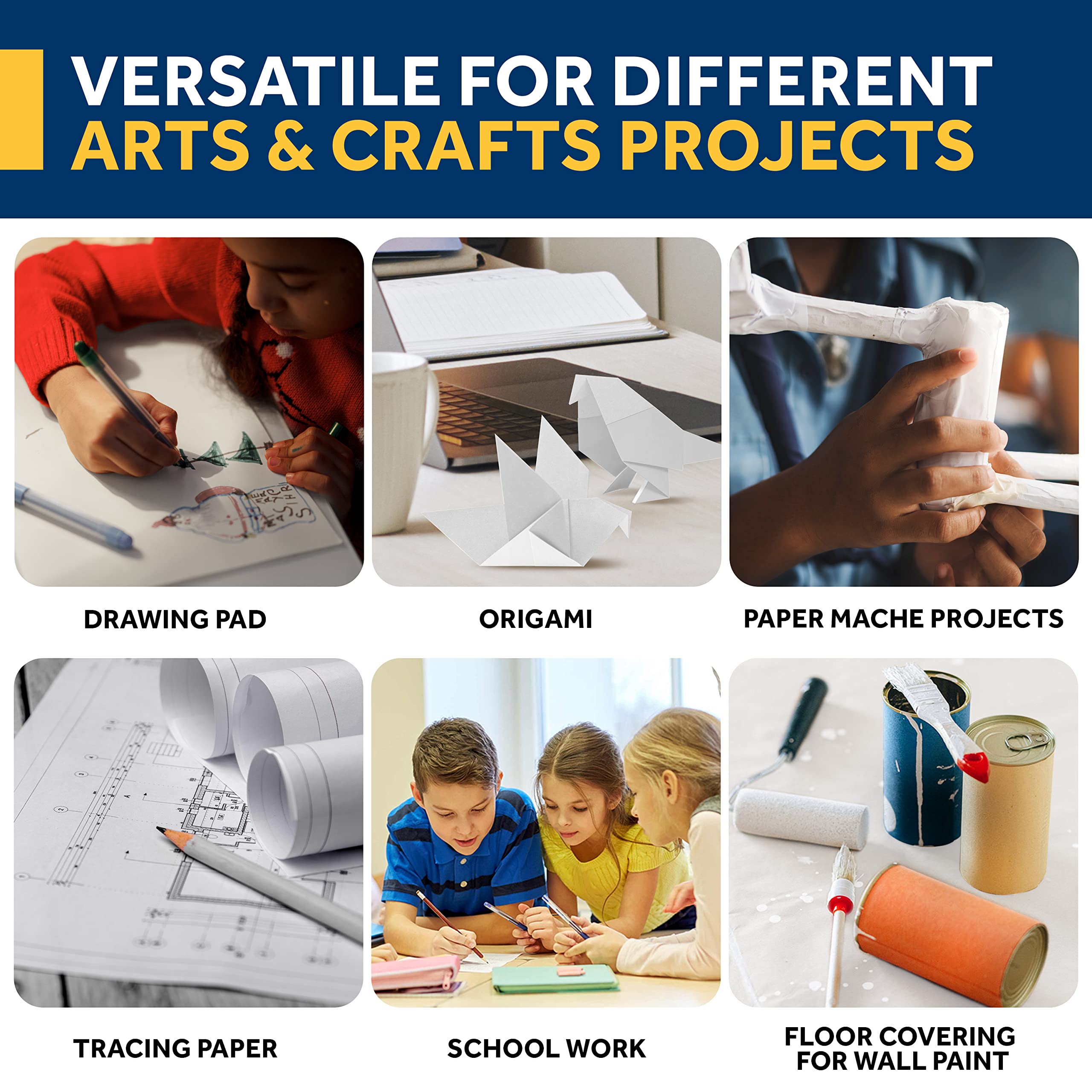 Kraft Craft Paper Roll White P - مراجعة Art Craft Activities وسعره