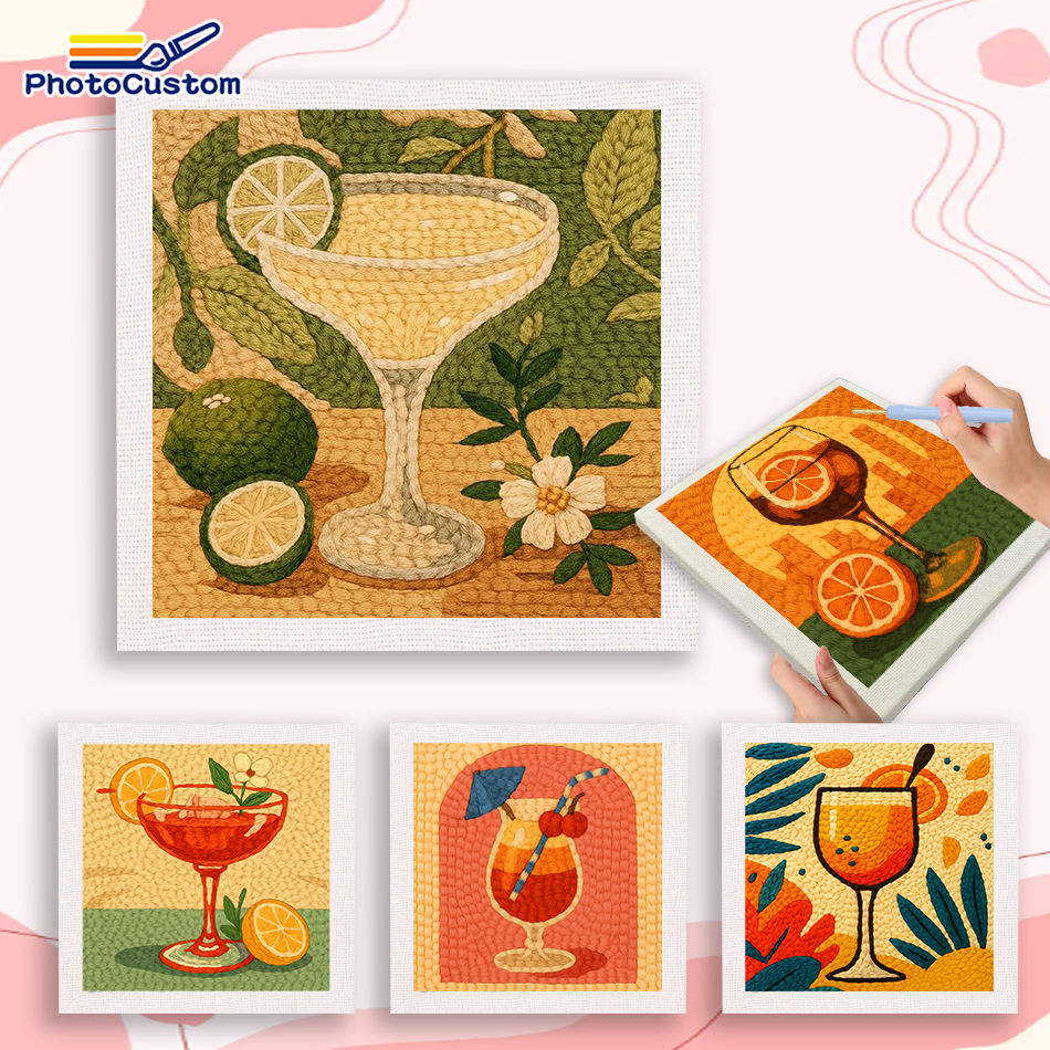 PhotoCustom Orange Punch Needl - مراجعة Wallpaper Art And Craft وسعره