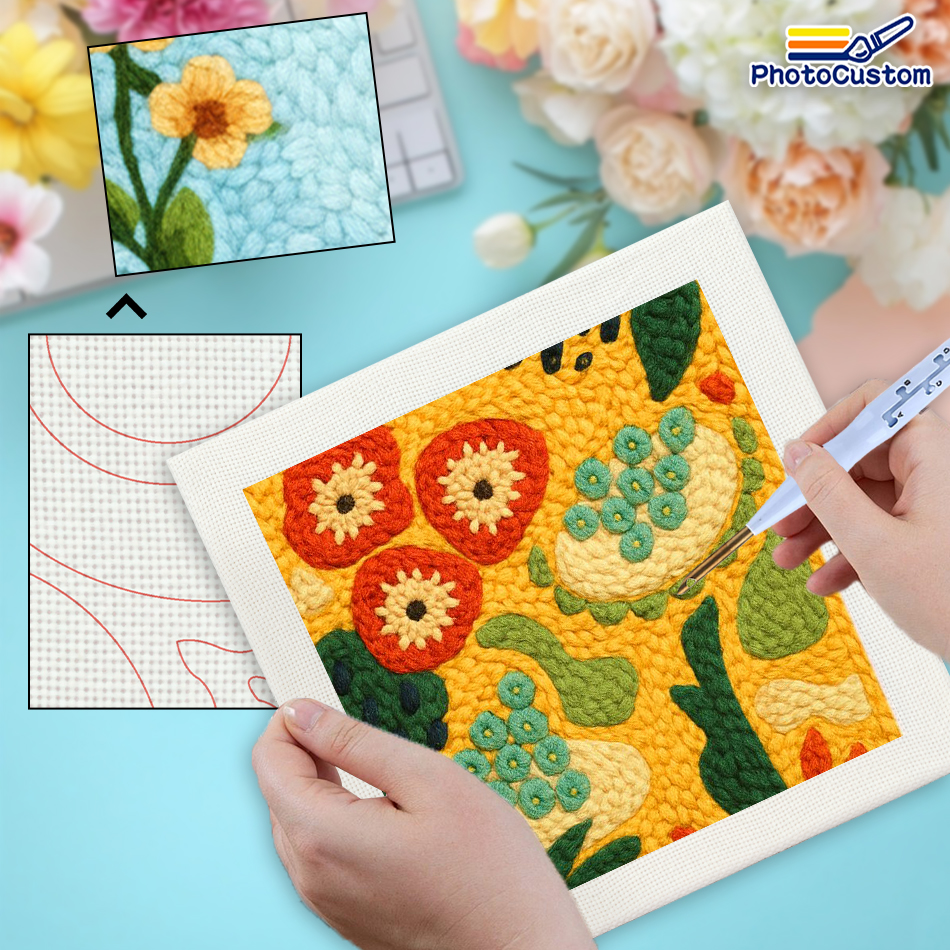 PhotoCustom Orange Punch Needl - مراجعة Wallpaper Art And Craft وسعره