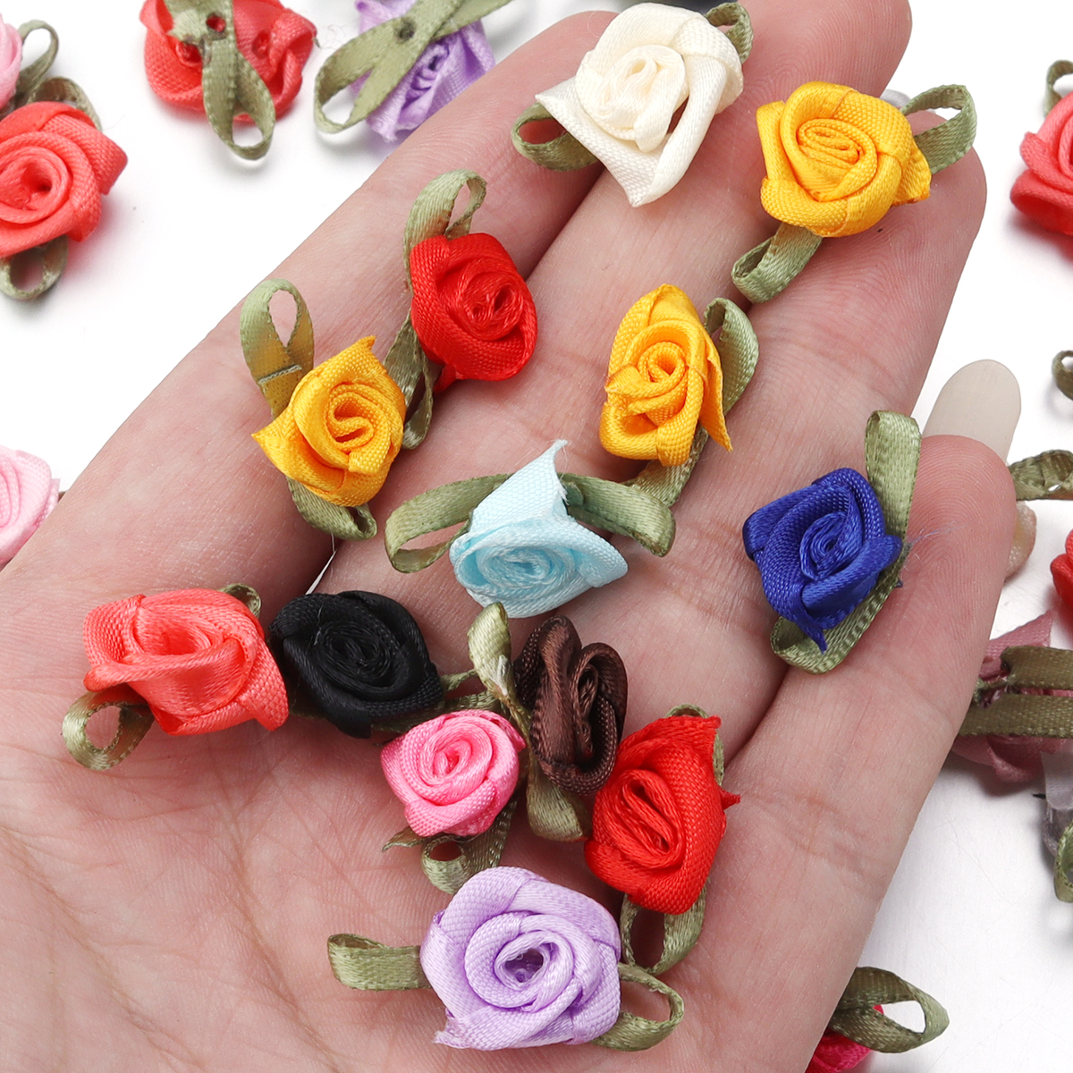 50Pcs 1.5x2.5cm 18 Colors For  - مراجعة Art Craft Flower وسعره