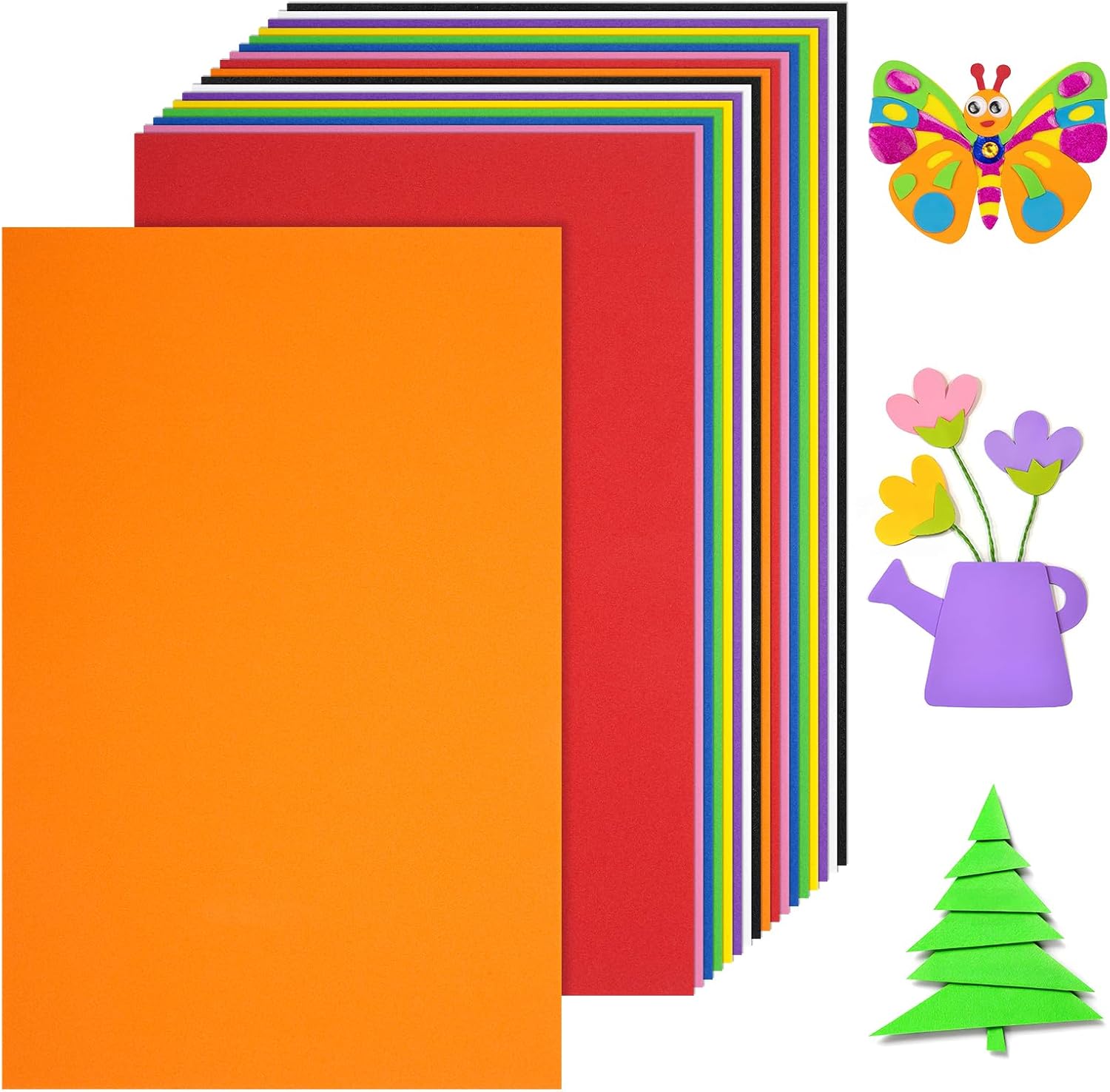 18 Sheets Foam Sheets, 9 Color - مراجعة Art Craft Paper وسعره