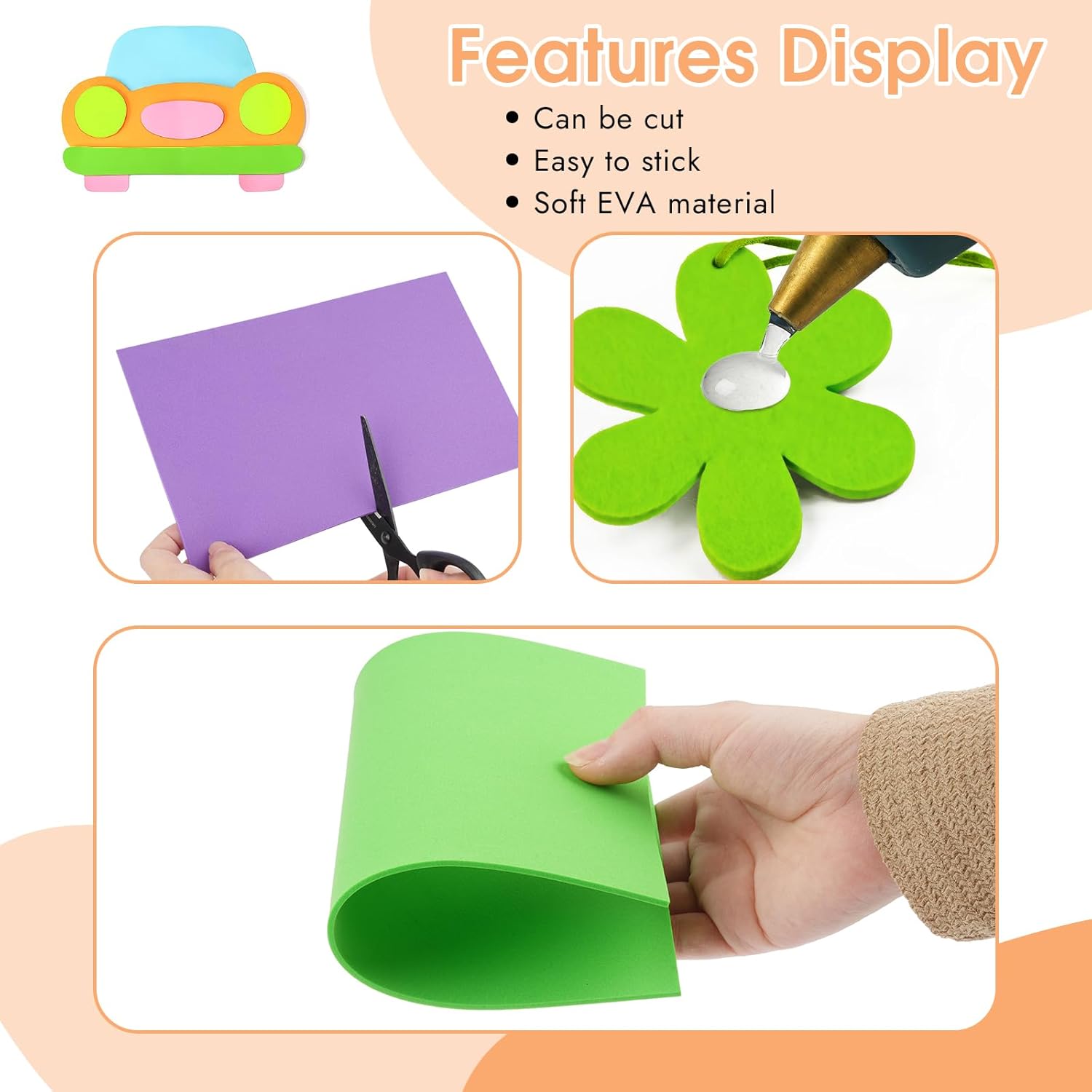 18 Sheets Foam Sheets, 9 Color - مراجعة Art Craft Paper وسعره
