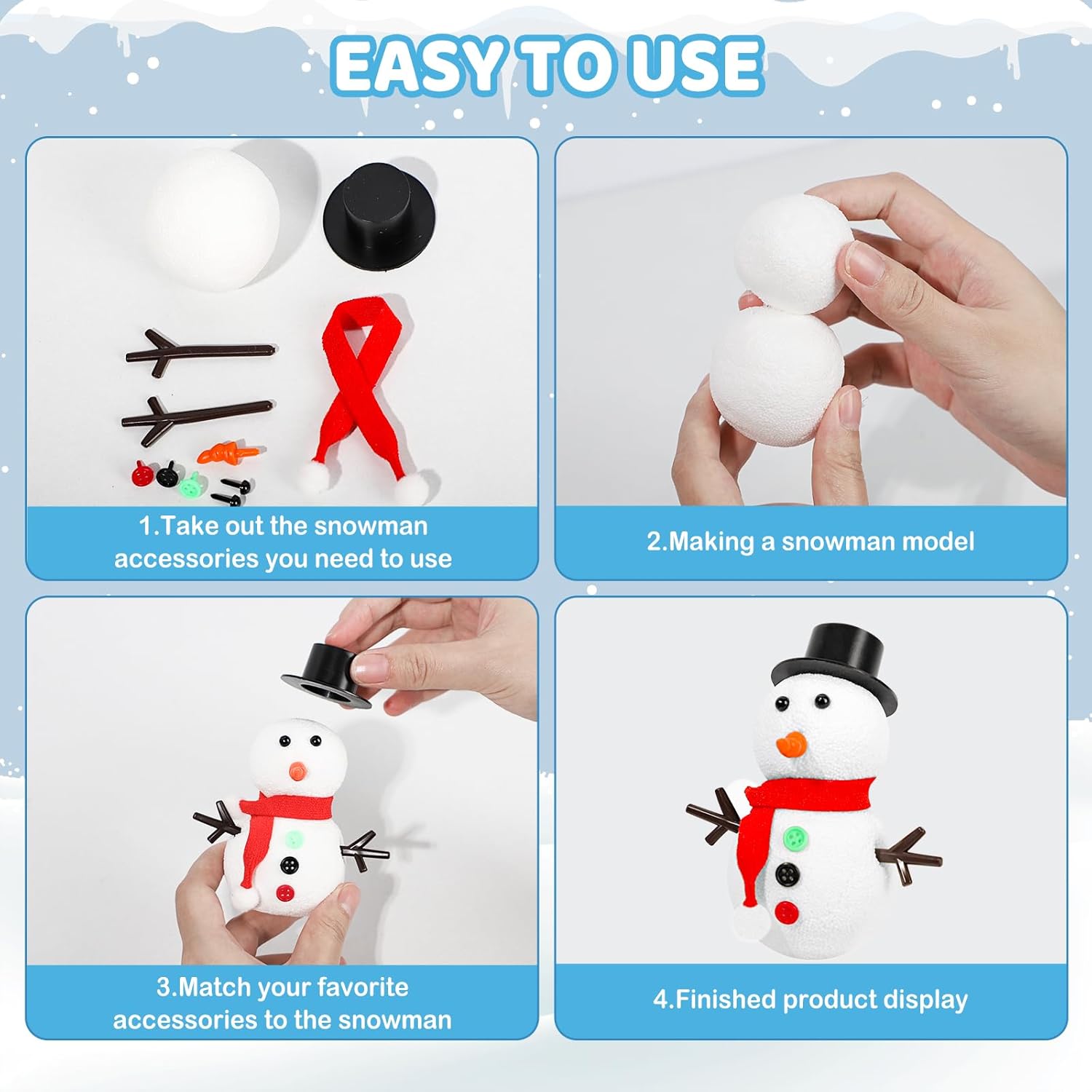 12 DIY Snowman set toys, Chris - مراجعة Art Craft Upholstery وسعره