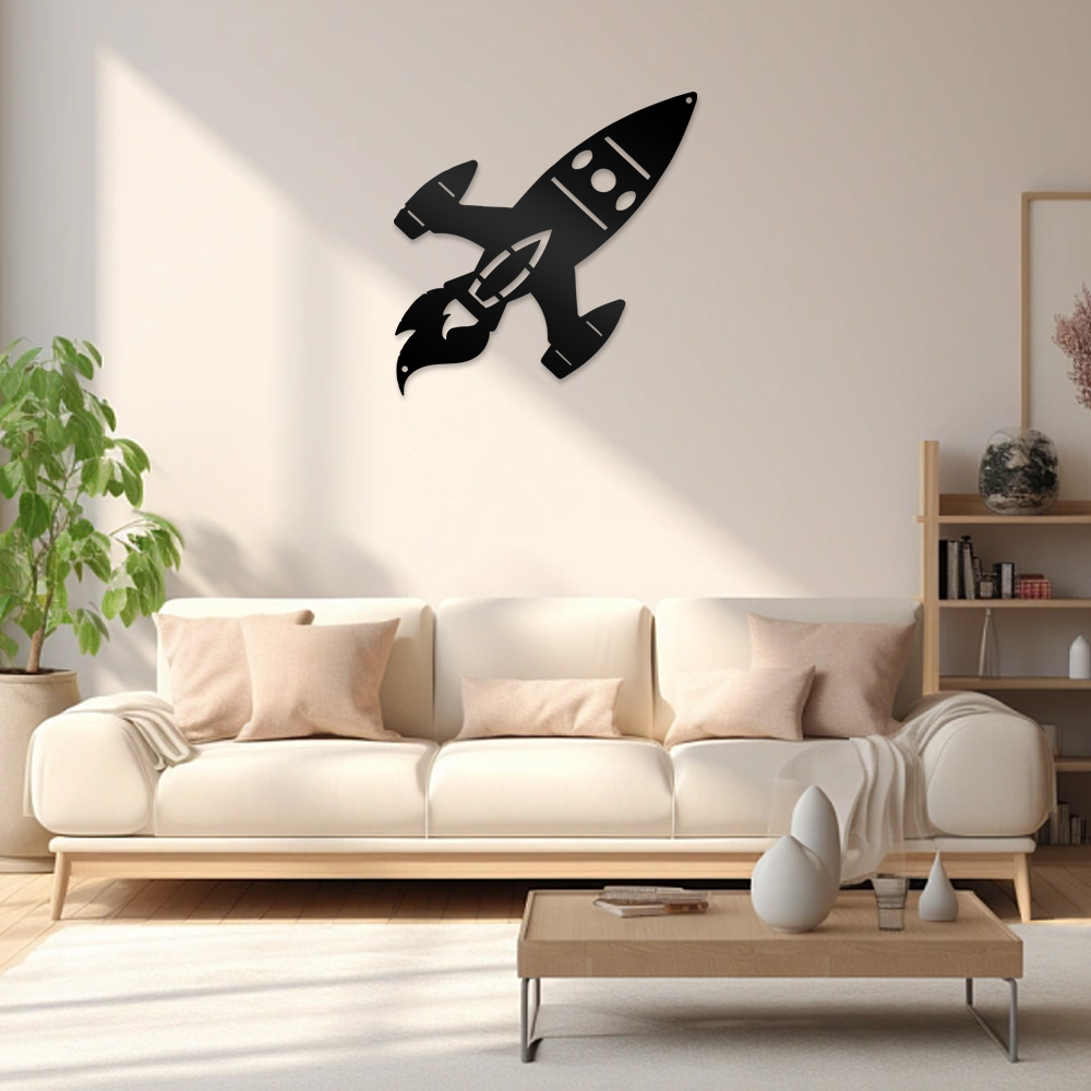 1pc Beauty Space Rocket Wall M - مراجعة Art And Craft Rocket وسعره