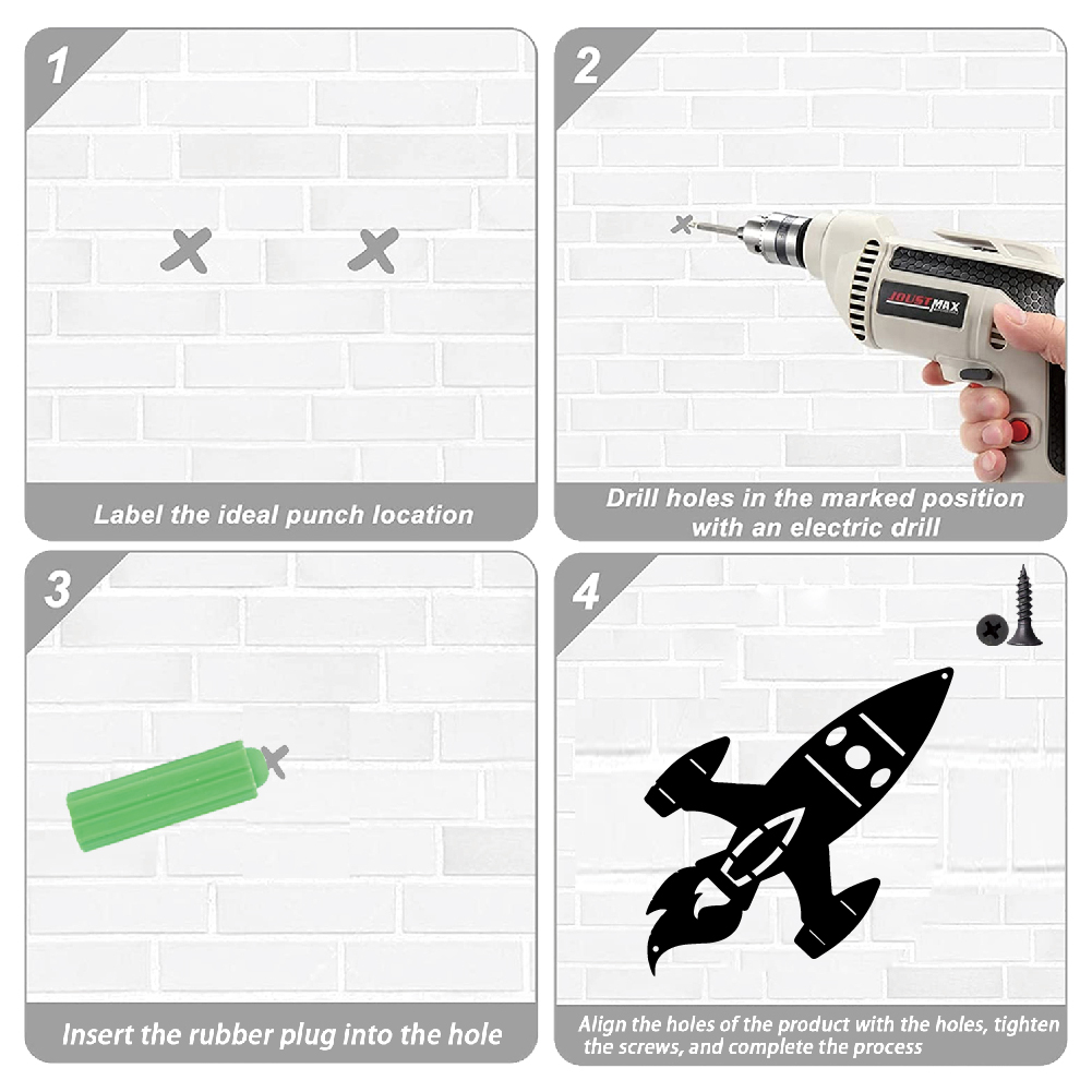 1pc Beauty Space Rocket Wall M - مراجعة Art And Craft Rocket وسعره